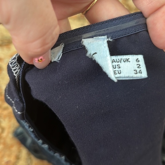 Princess Polly Fernley Blue White Denim Striped Strapless Bustier Top 2 - Picture 11 of 12